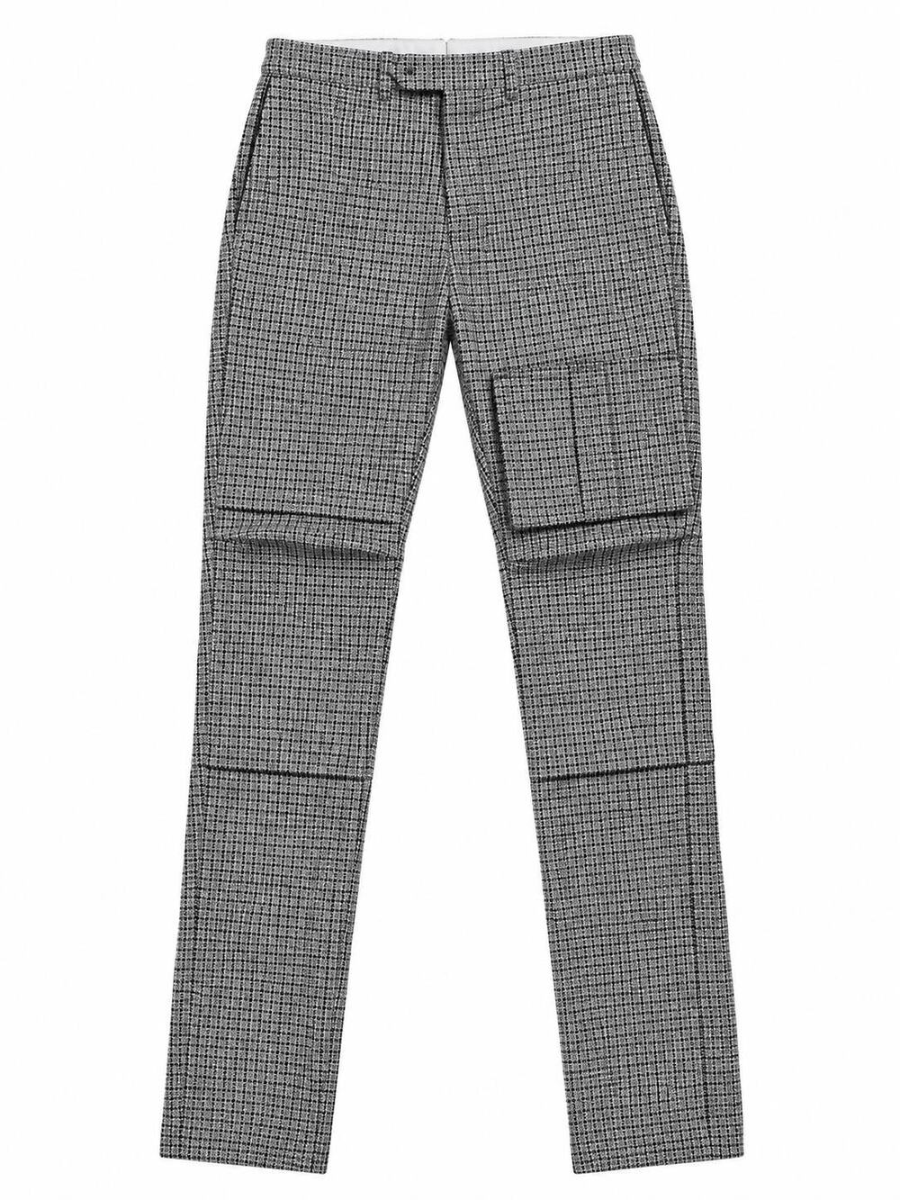 Raf Simons AW18/19 Slim Space Virgin Wool Check Trousers 48